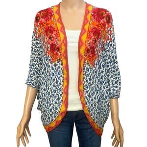 Bl-nk London Frances Floral Kimono Top One Size Open Front Boho Colorful Gauzy